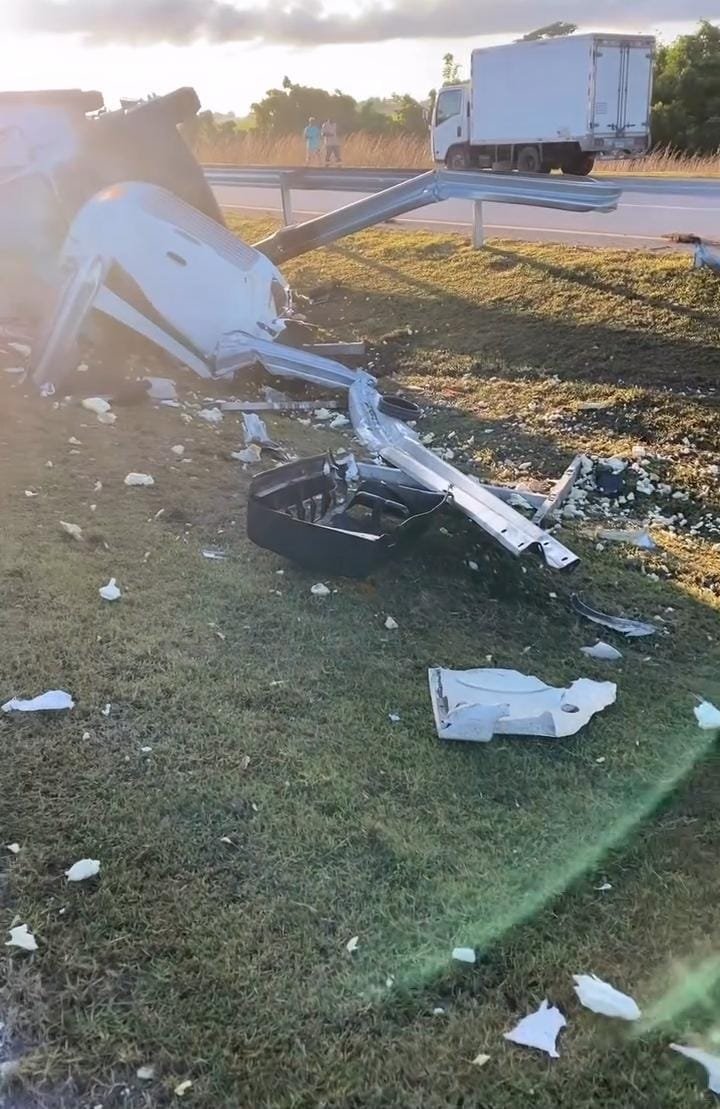Accidente en la Autovía del Coral, próximo a la entrada de Higüey.