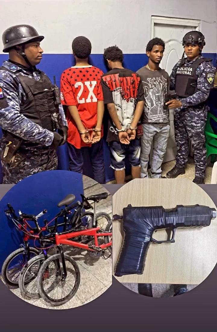 Policía ocupa arma tipo “chilena” y recupera tres bicicletas en operativo en Villa Hermosa.