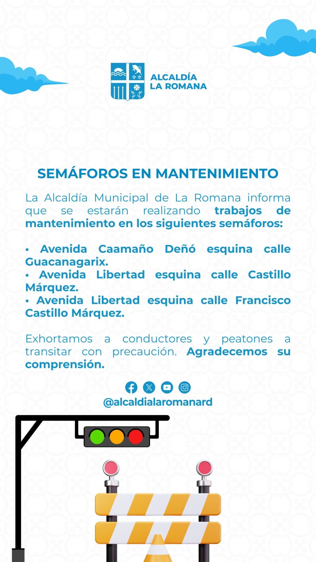 LA ROMANA | ALCALDÍA ANUNCIA MANTENIMIENTO DE VARIOS SEMÁFOROS.
